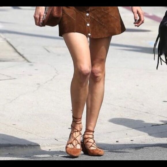 Madewell The Inga maroon suede lace up flats 9 1/2 - Picture 1 of 8
